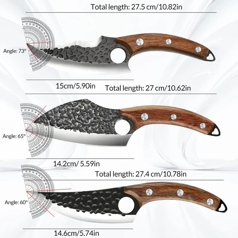 3 PCS Kitchen Knives Set Meat Cleaver Chef Knife Set Chopping & Slicing & Boning Japanese Knife Heavy-Duty Butcher Knife