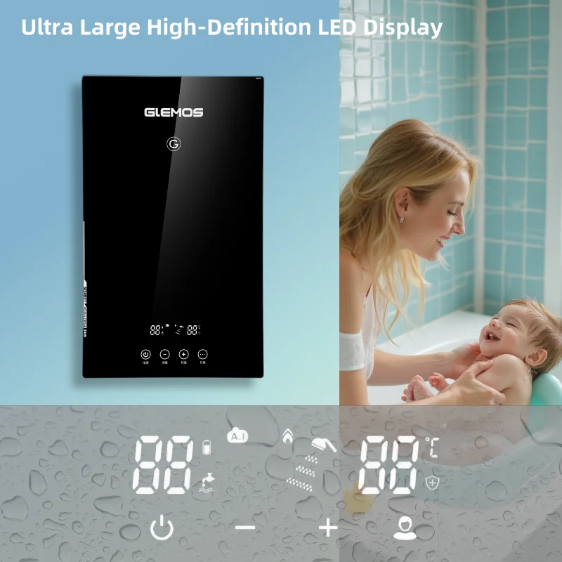 New Arrival 7KW Tankless Electric Hot Water Heater for Shower Kitchen Bathroom Whole House Chauffe Eau Electrique