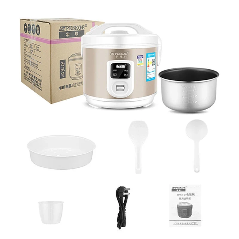 Peskoe Mini Rice Cooker Non-Stick Surface Old-Fashioned 1-2-3 Person Multi-Function Household Cooking Appliance 2L 3L 4L 5L