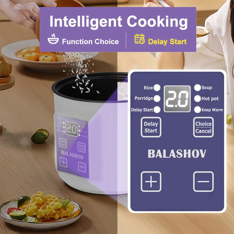 220V Smart Electric Rice Cooker Household Multicooker Steamer Double Layer Rice Cooker Auto Rice Cooker Appliances for Kitchen