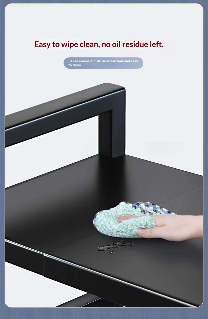 Countertop Kitchen Microwave Storage Rack, Telescopic Desktop Shelf for Rice Cookers and Ovens, A Household Storage Organizer