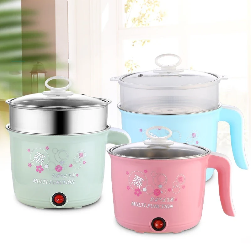Multifunction Electric Cooker Hot Pot 1-2 People Heating Pan Multi Ramen Pot Machine Mini Rice Cook Kitchen Appliance Korea 220V