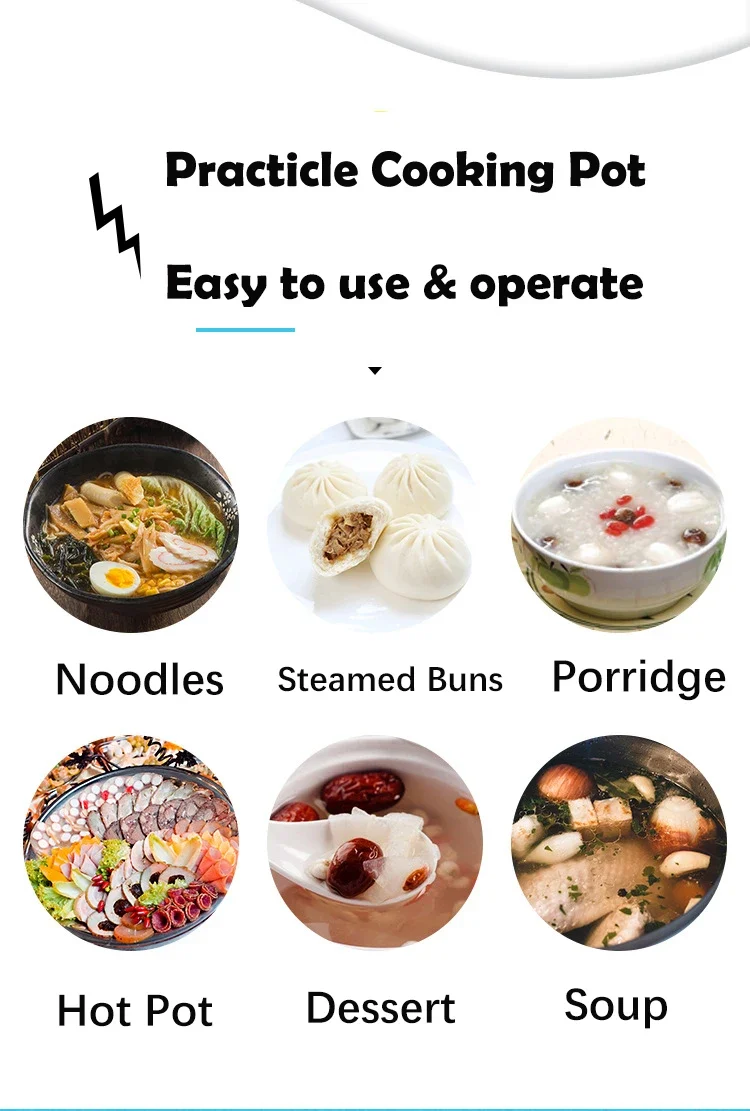 Multifunction Electric Cooker Hot Pot 1-2 People Heating Pan Multi Ramen Pot Machine Mini Rice Cook Kitchen Appliance Korea 220V