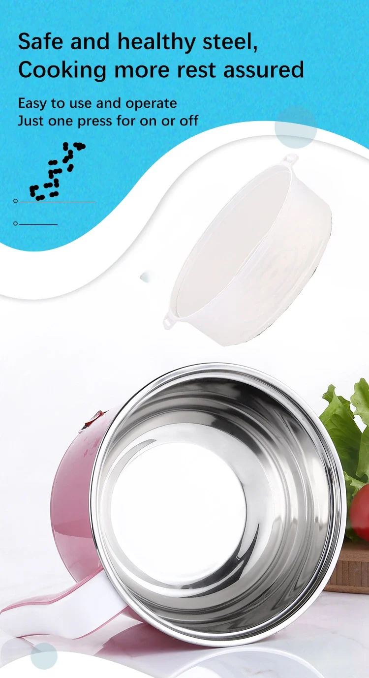 Multifunction Electric Cooker Hot Pot 1-2 People Heating Pan Multi Ramen Pot Machine Mini Rice Cook Kitchen Appliance Korea 220V