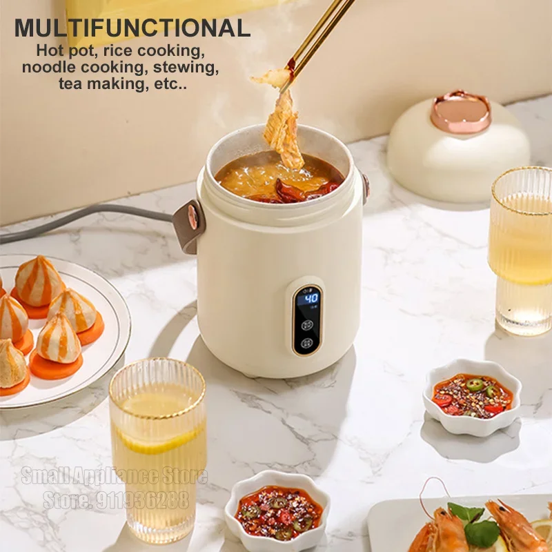 New Mini Rice Cooker Small 600ML Electric Cooker Multifunctional Electric Cooking Pot 12H Reservation Mini Hot Pot For Dormitory