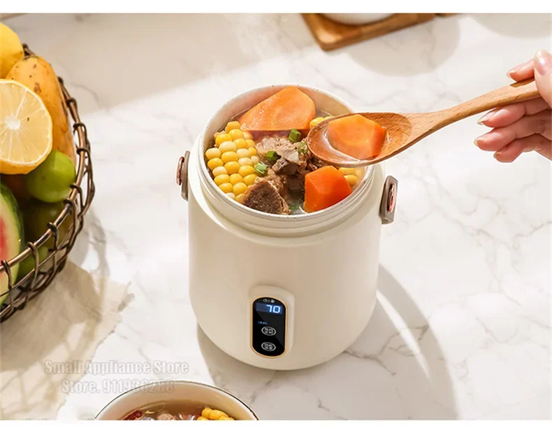 New Mini Rice Cooker Small 600ML Electric Cooker Multifunctional Electric Cooking Pot 12H Reservation Mini Hot Pot For Dormitory