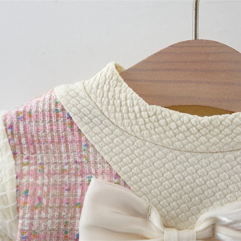 9 Months To 3 Years Old Spring And Autumn New Sweet Bow Baby Girl Dress, Princess Style Children'S Long Sleeved Clothes