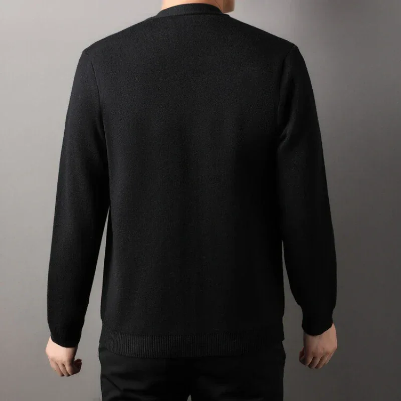 Men's Autumn and Winter Casual Design Cardigan Thick Long Sleeved Button Up Jacket Cardigan Sweater