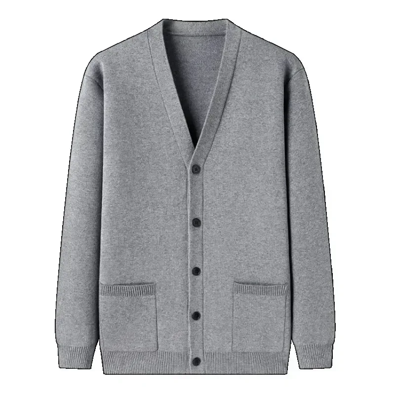 Men's Autumn and Winter Casual Design Cardigan Thick Long Sleeved Button Up Jacket Cardigan Sweater