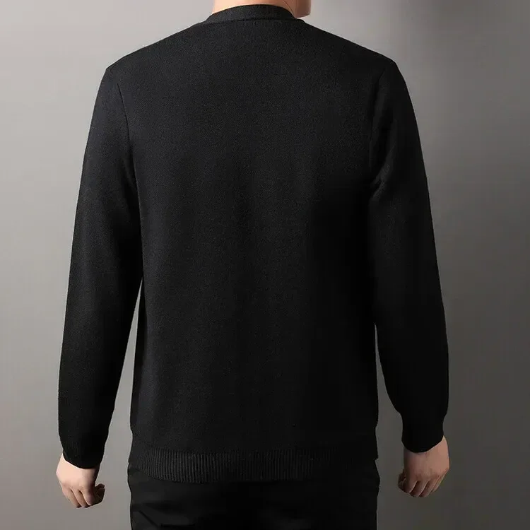 Men's Autumn and Winter Casual Design Cardigan Thick Long Sleeved Button Up Jacket Cardigan Sweater