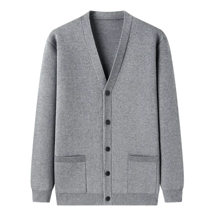 Men's Autumn and Winter Casual Design Cardigan Thick Long Sleeved Button Up Jacket Cardigan Sweater