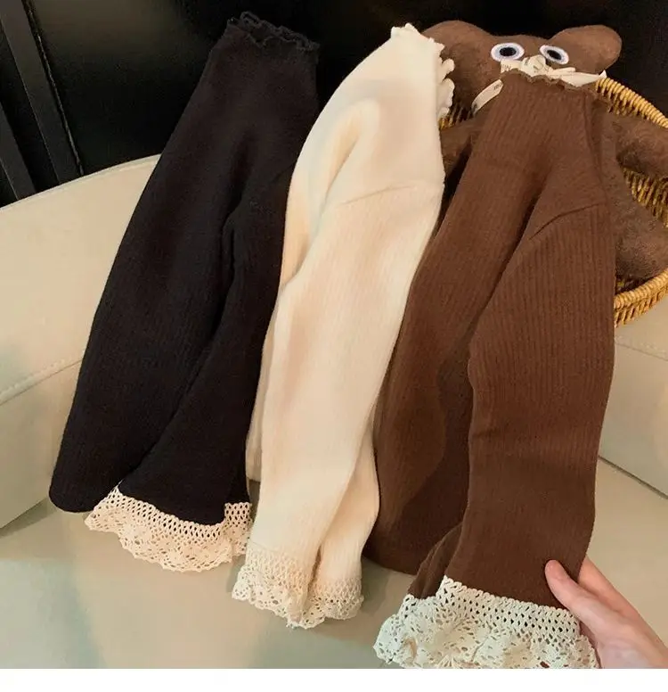 Girls Shirt 2025 Spring and Autumn New Baby Lace T-shirt Kids Top Children's Clothing