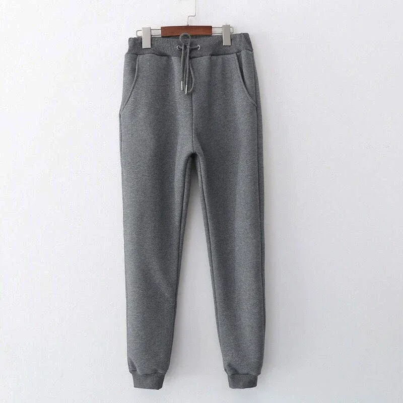 2022 Winter Women Pants Thick Velvet Warm Women Pants Female Lamb Wool Trousers Outwear High Waist Solid Harem Pants 2XL
