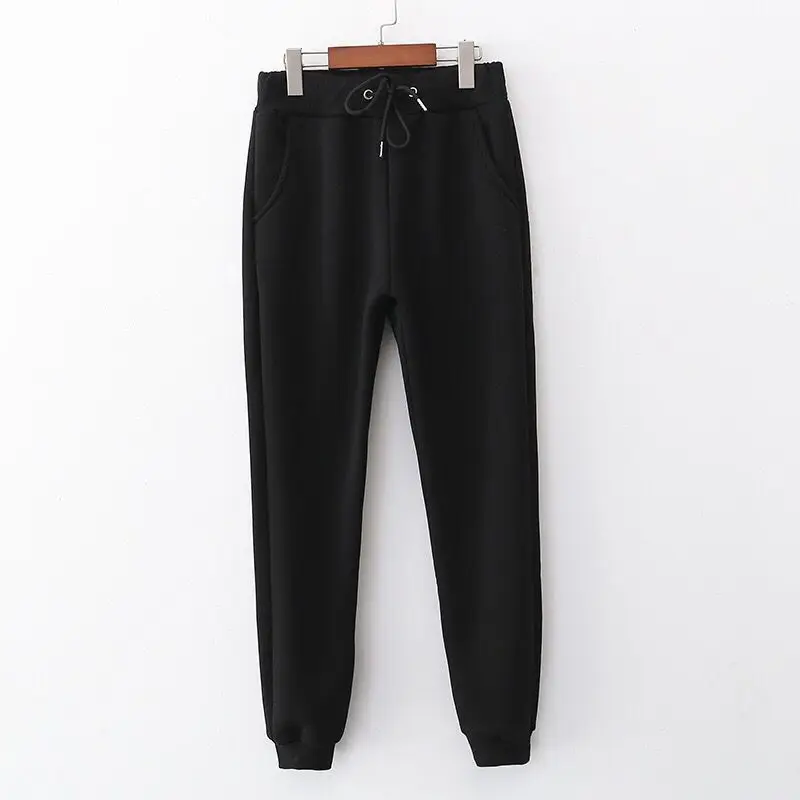 2022 Winter Women Pants Thick Velvet Warm Women Pants Female Lamb Wool Trousers Outwear High Waist Solid Harem Pants 2XL