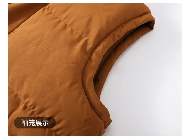Unisex Fashion Hooded Vests Jacket Sleeveless Vest Autumn Thermal Soft Vests Casual Coats Male Cotton Men's Vest Men Thicken