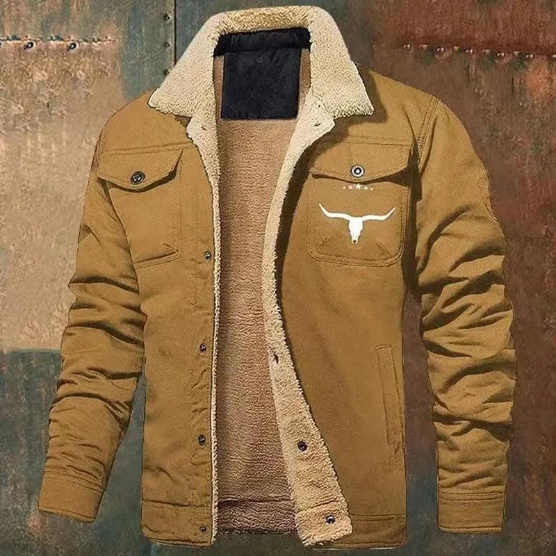 Autumn Winter Nw Men's Fleece Jacket Plush Thick Cotton Outerwear Letter Pattern Print Casual Clothing Men Windbreaker Coat