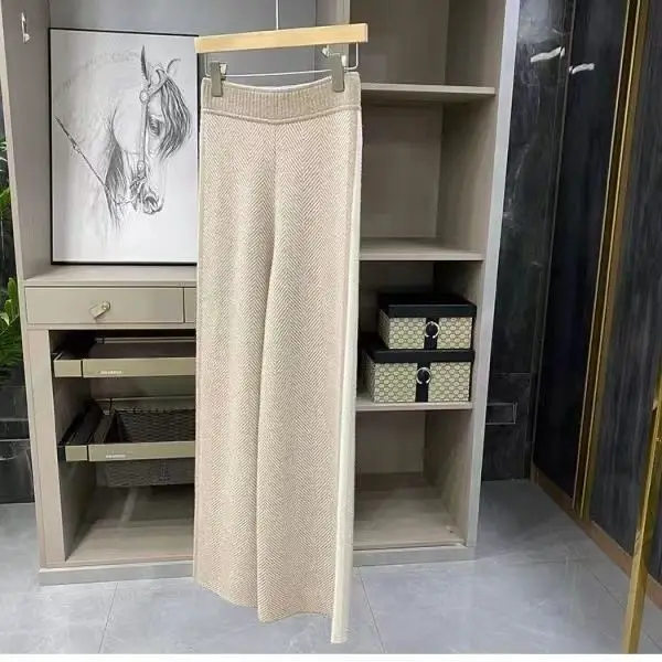 Women Drawstring Wide Leg Warm Thick Knit Pants Fall Winter Loose Casual Straight Korean Harajuku High Waist Trousers R94