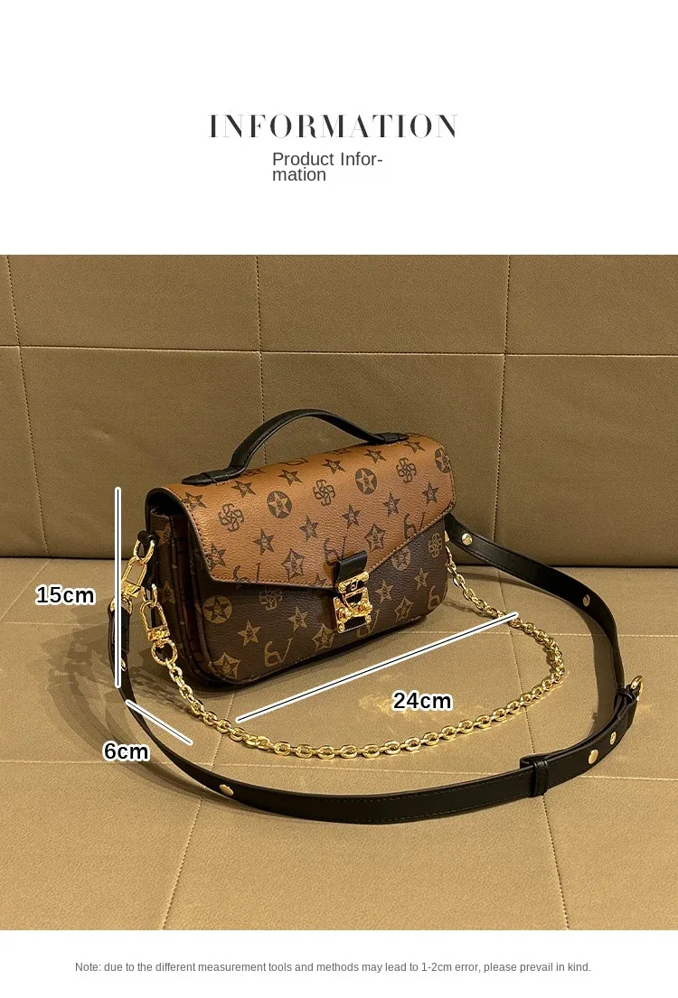 Light luxury brand women's handbag 2024 new autumn and winter high-end fashion designer mailman bag shoulder crossbody bag
