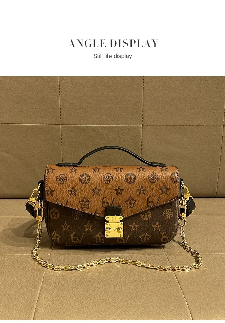 Light luxury brand women's handbag 2024 new autumn and winter high-end fashion designer mailman bag shoulder crossbody bag