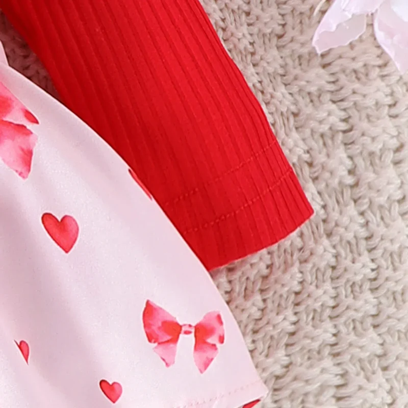 2PCS Spring And Autumn New Style For Girls 0-1 Years Old Sweet And Comfortable Pit Strip Long-Sleeved False Straps Hat Dress
