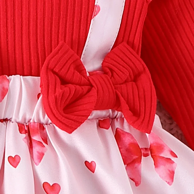 2PCS Spring And Autumn New Style For Girls 0-1 Years Old Sweet And Comfortable Pit Strip Long-Sleeved False Straps Hat Dress