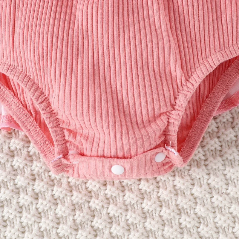 2PCS Spring And Autumn New Style For Girls 0-1 Years Old Sweet And Comfortable Pit Strip Long-Sleeved False Straps Hat Dress