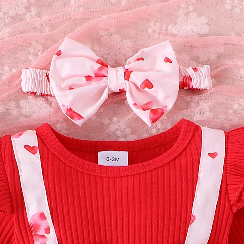 2PCS Spring And Autumn New Style For Girls 0-1 Years Old Sweet And Comfortable Pit Strip Long-Sleeved False Straps Hat Dress