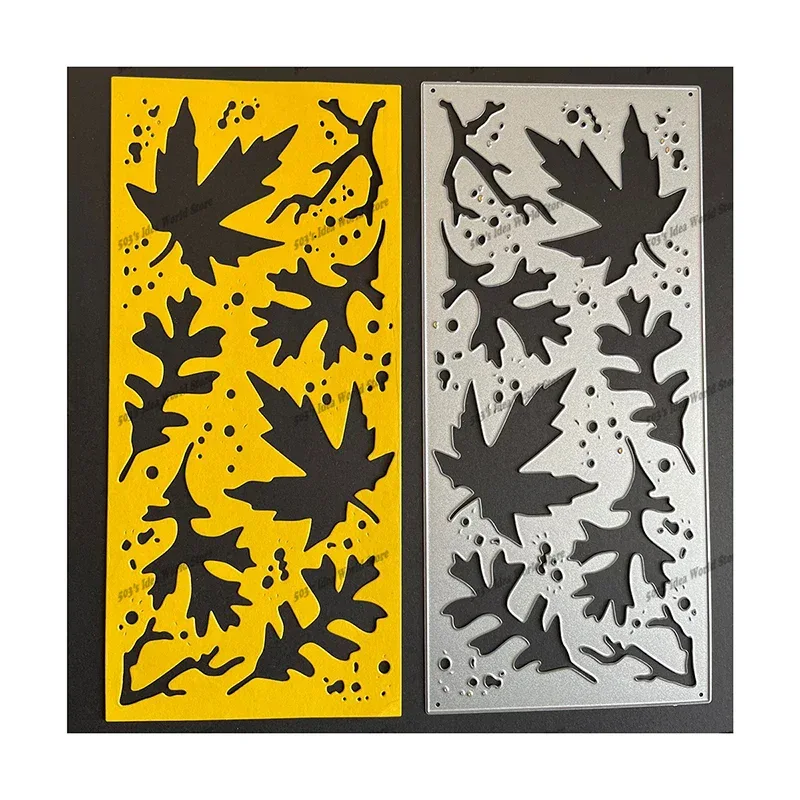 New Arrival Autumn Leaf Trees Background Metal Cutting Dies for 2025 DIY Scrapbooking Winter Frame Card Making Note Stencils