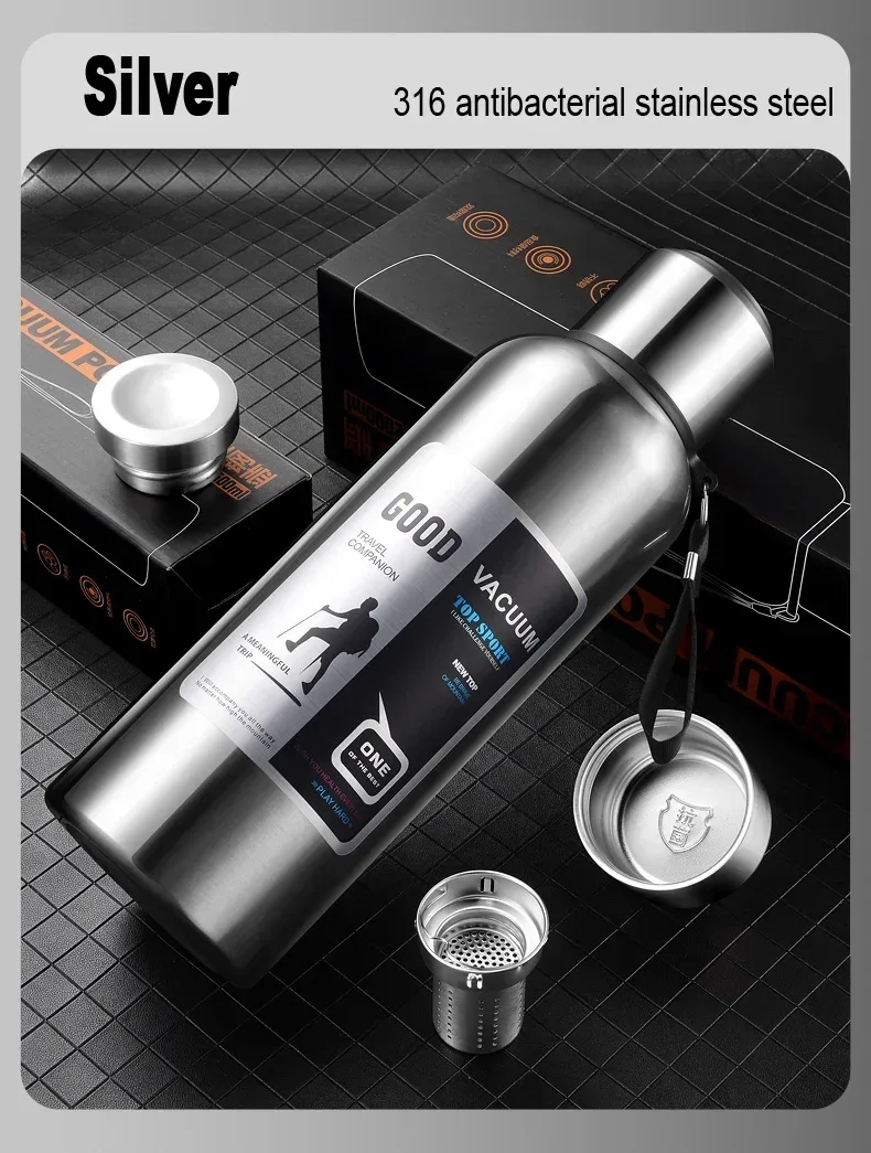 Large Capacity Cold Thermal Thermos Tumbler Stainless Steel Insulated Tea Coffee Water Bottle Insulation Flask Pot Travel Mug