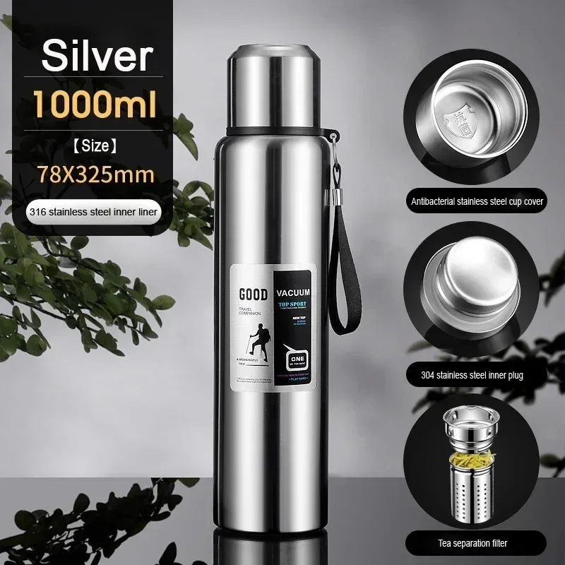 Large Capacity Cold Thermal Thermos Tumbler Stainless Steel Insulated Tea Coffee Water Bottle Insulation Flask Pot Travel Mug