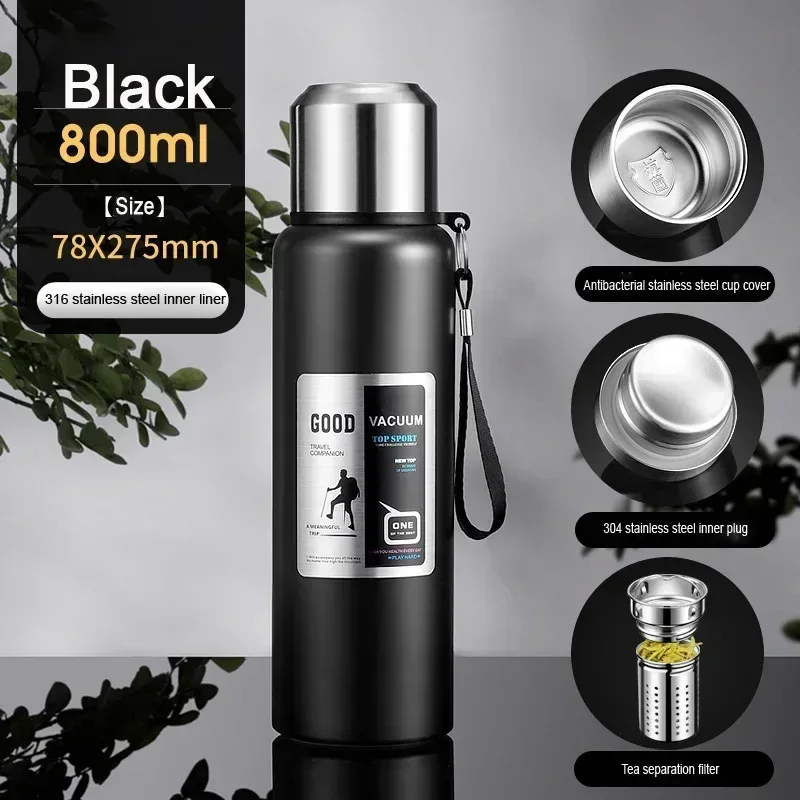 Large Capacity Cold Thermal Thermos Tumbler Stainless Steel Insulated Tea Coffee Water Bottle Insulation Flask Pot Travel Mug