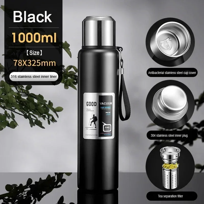 Large Capacity Cold Thermal Thermos Tumbler Stainless Steel Insulated Tea Coffee Water Bottle Insulation Flask Pot Travel Mug