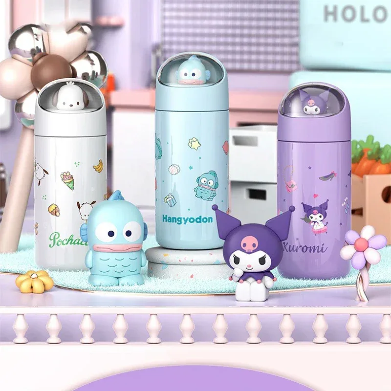 350MLStainless Steel Thermos Cups Student Kids Anime Cartoon Vacuum Flask Cute kitten/Dog/Bear Insulated Water Bottles Tumbler