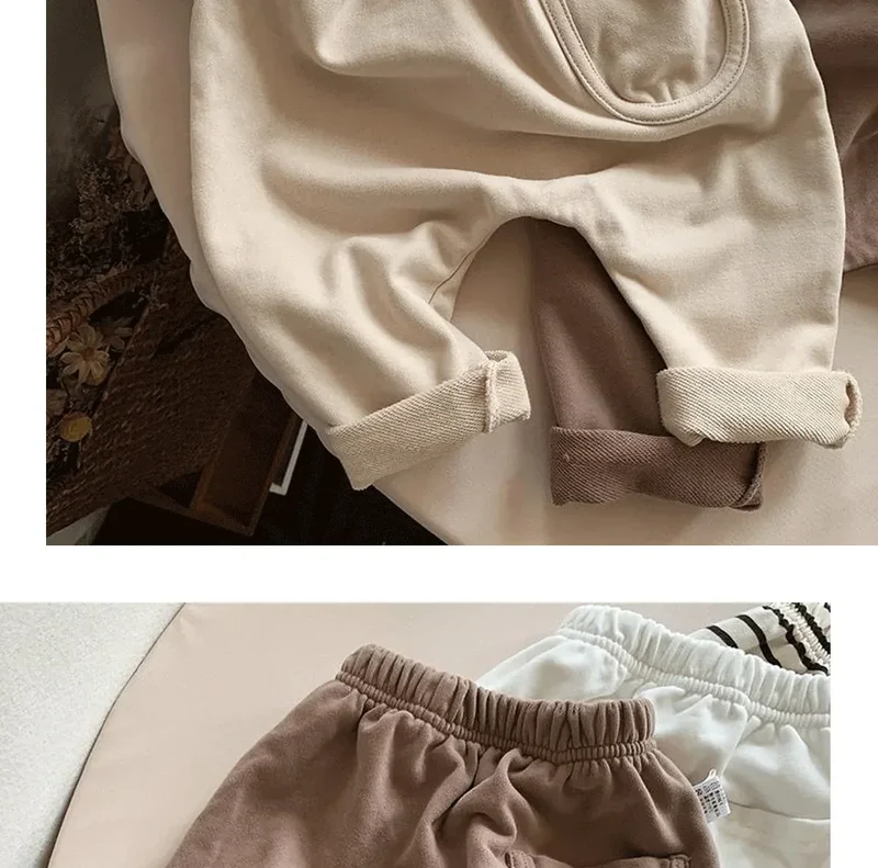 2025Spring Autumn New Baby PP Pants 1-5Y Boys Girls Cotton Striped Loose Harem Trousers Toddler Daily Infant Wear Kids Clothing