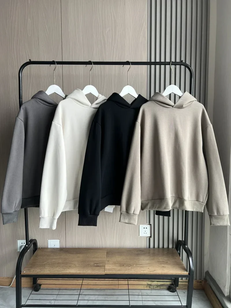 2024 Autumn/Winter new TRAF women's multi-color selection classic simple all-in-one hooded loose long-sleeved hoodie sweatpants