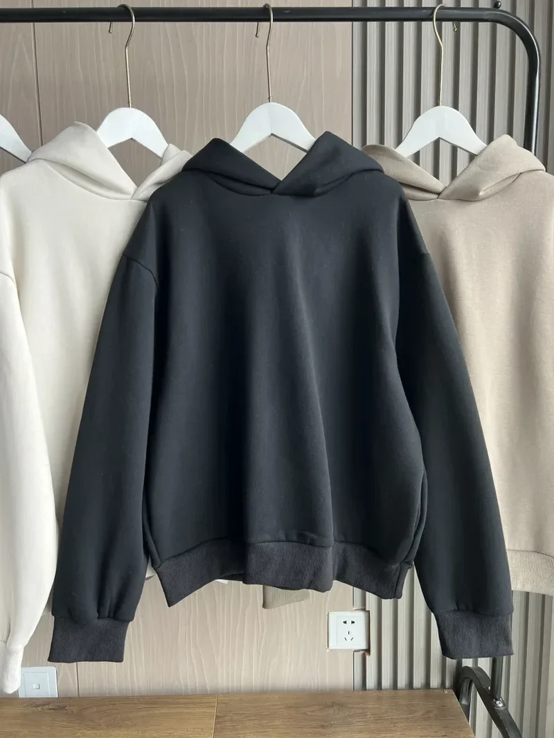 2024 Autumn/Winter new TRAF women's multi-color selection classic simple all-in-one hooded loose long-sleeved hoodie sweatpants