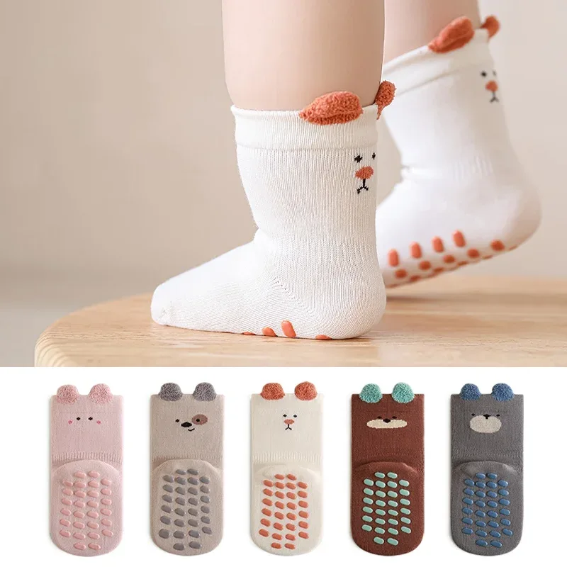 Children's Socks For Girls Boys Cotton Fashion Autumn Winter Kids Boy Girl Sock Cute Soft Baby Toddler Home Sock Anti Slip 3-5Y