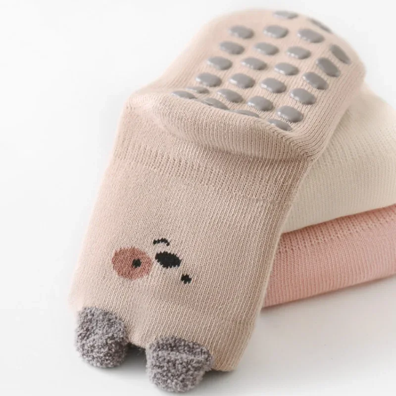 Children's Socks For Girls Boys Cotton Fashion Autumn Winter Kids Boy Girl Sock Cute Soft Baby Toddler Home Sock Anti Slip 3-5Y