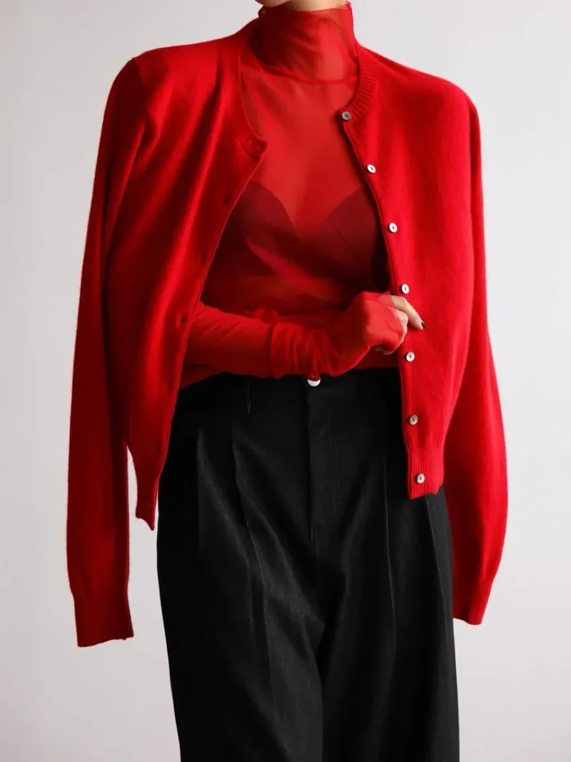 Tornova Women's Solid Sweater Cardigan Long Sleeve O neck Single Breasted Knitted Coat Casual Autumn 2025 Fashion Female Outwear