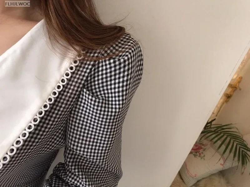 2021 Autumn Spring Basic Belt Plaid Shirt Dress Long Maxi Feminine Vestidos Chic Korea Design Clothes
