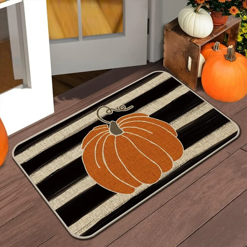 VIKAMA Halloween Autumn Door Mat Thanksgiving Welcome Mat Indoor/Outdoor Anti-Slip Carpet Home Decoration