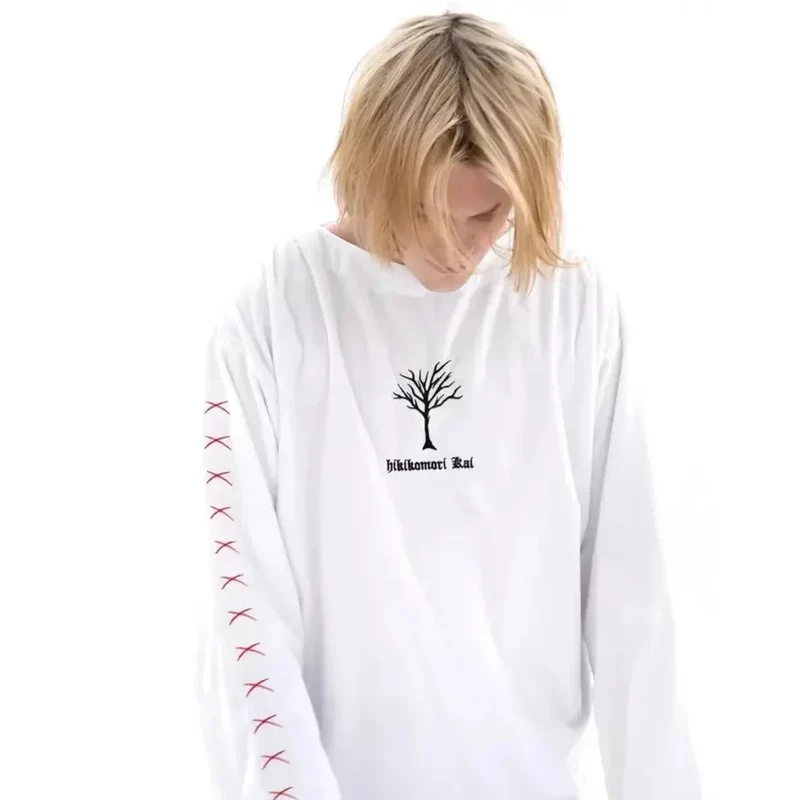 Spring Autumn Pure Cotton Long Sleeve T-Shirt Street Style Casual Loose Fashionable Cool Top for Women Crew Neck Tee