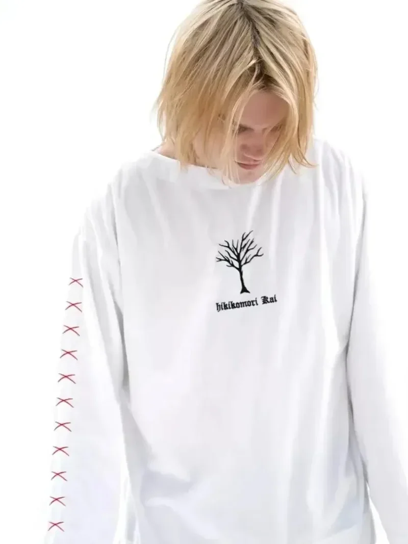 Spring Autumn Pure Cotton Long Sleeve T-Shirt Street Style Casual Loose Fashionable Cool Top for Women Crew Neck Tee