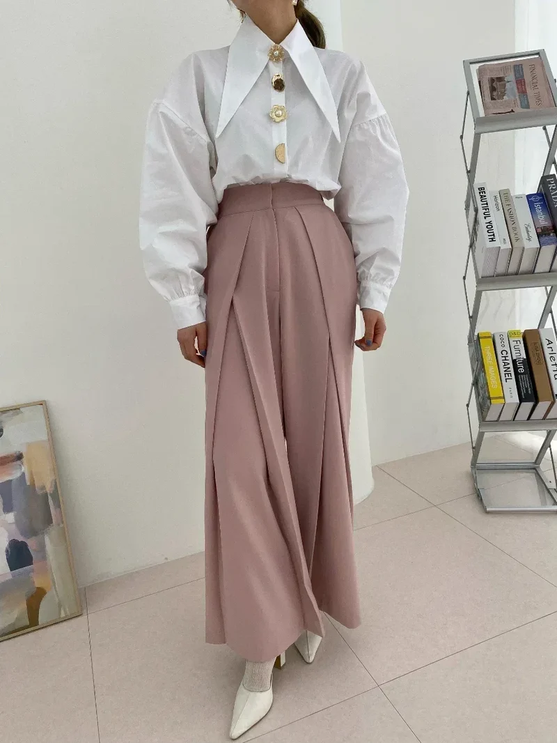 2025 Autumn Long Sleeve Women Shirt Fashion Spring Lanter Sleeve Blouses Office Lady Elegant Tops Casual Loose Clothing