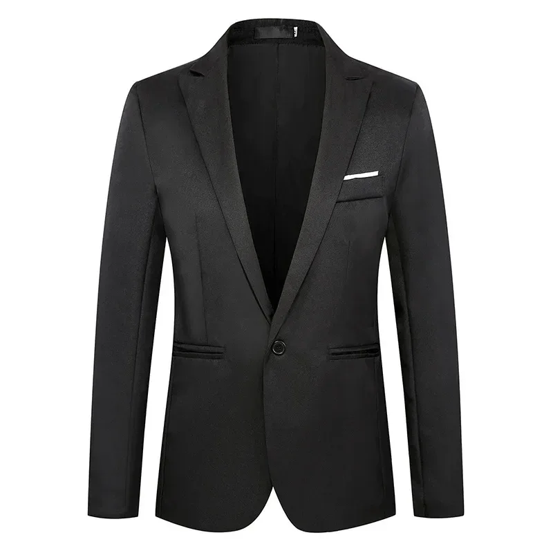 Men's Casual Business Trendy Suit Jacket Autumn Light Luxurious Slim Non-ironing Anti-wrinkle Solid Color Versatile Suit