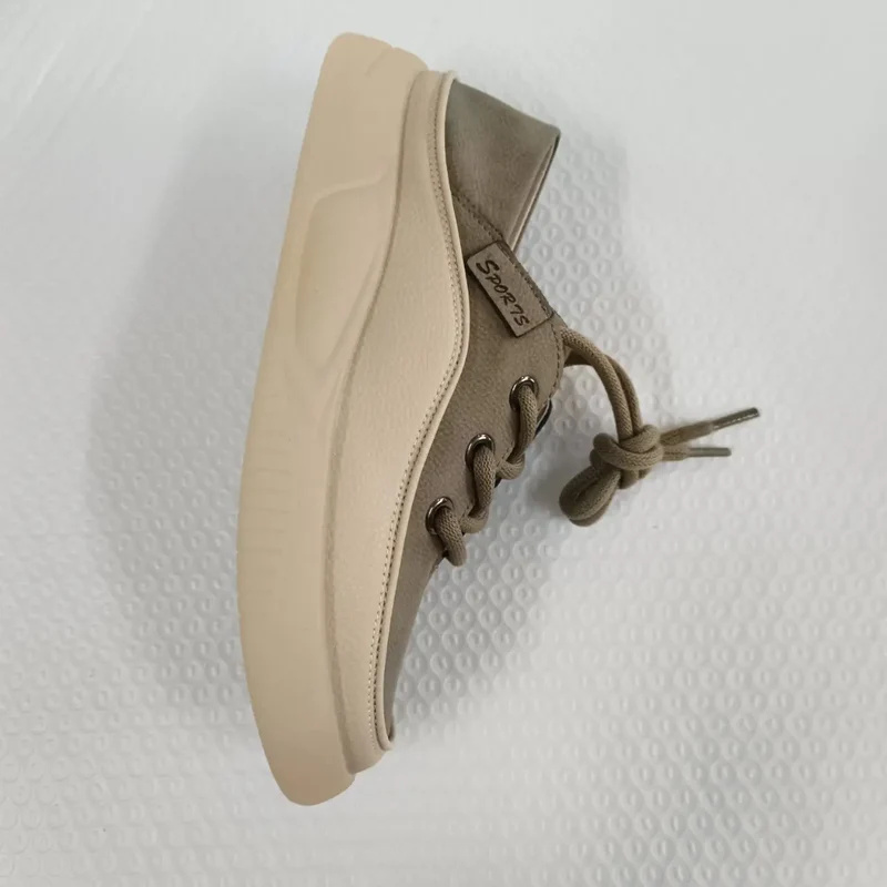 Koznoy 3.5cm Cow Genuine Leather Women Flats Fall Vulcanize Chunky Sneaker Loafer High Brand Platform Slippers Autumn Shoes