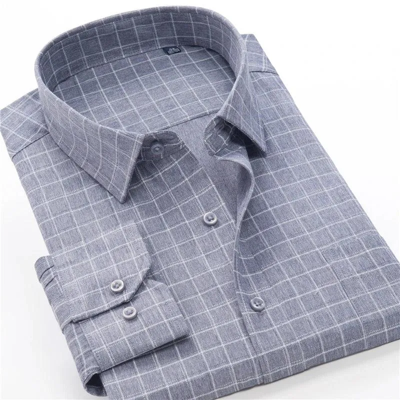 6XL 7XL 8XL 9XL 10XL Elegant Classic Youth Men's Business Casual Striped Long Sleeve Shirt Autumn Brand big Size Loose Shirt