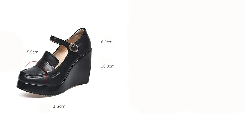 GKTINOO 2025 Wedges Women Shoe Spring Autumn Slip-On High Heels Round Toe Genuine Leather Casual Ladies Platform Shoes Woman