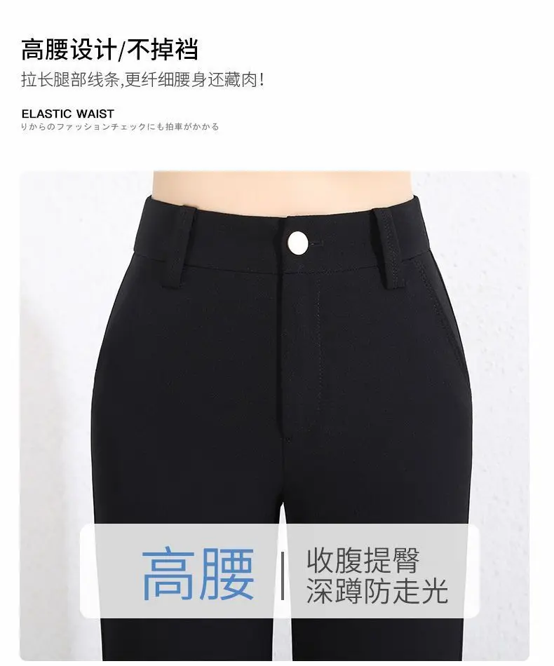 Office Lady Fashion Solid Loose Straight Pants All-match Button Zipper Women Spring Autumn High Waist Pockets Pencil Trousers