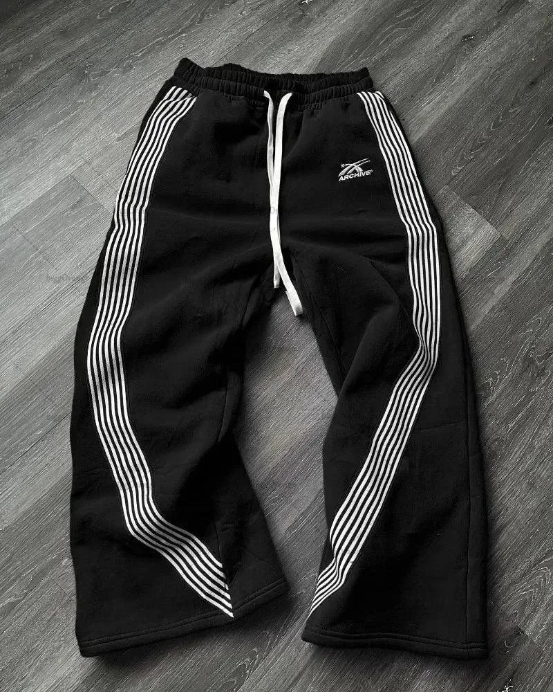 Man Y2k Pants Joggers Men Streetwear Embroidered Pink Long Sweatpants Cargo Clothing Casual Police Trousers American Harajuku